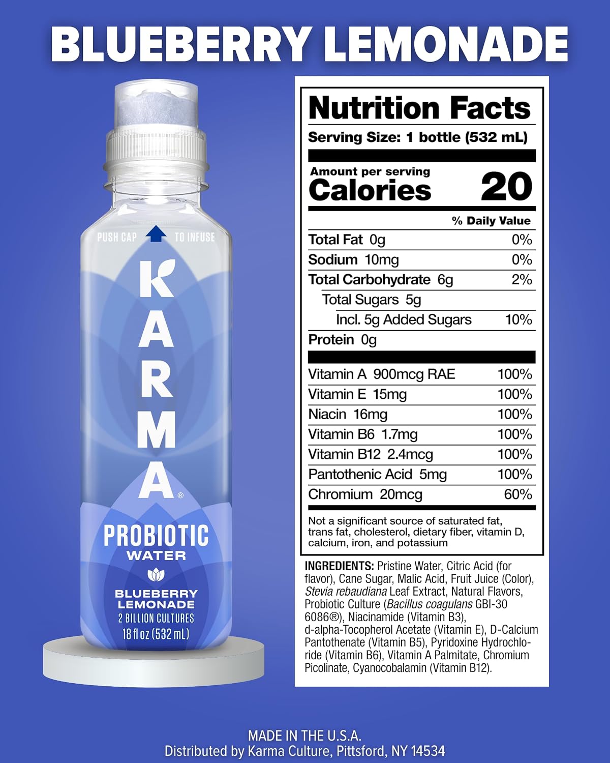 Karma Probiotic Water Blueberry Lemonade