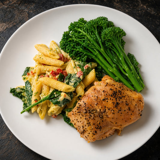 Chicken with Smoked Mozzarella Penne & Broccolini