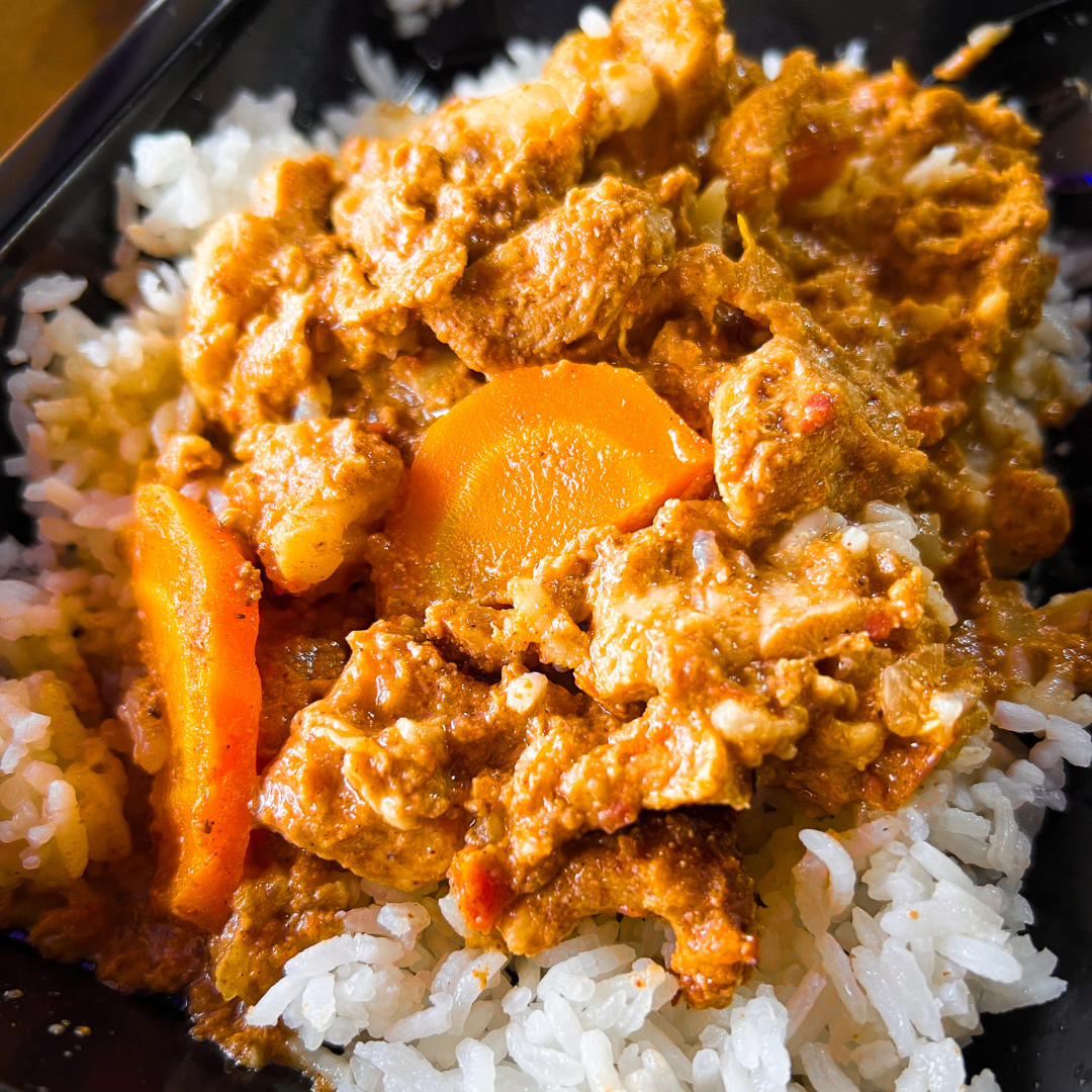 Indian Chicken Curry Over Jasmine Rice